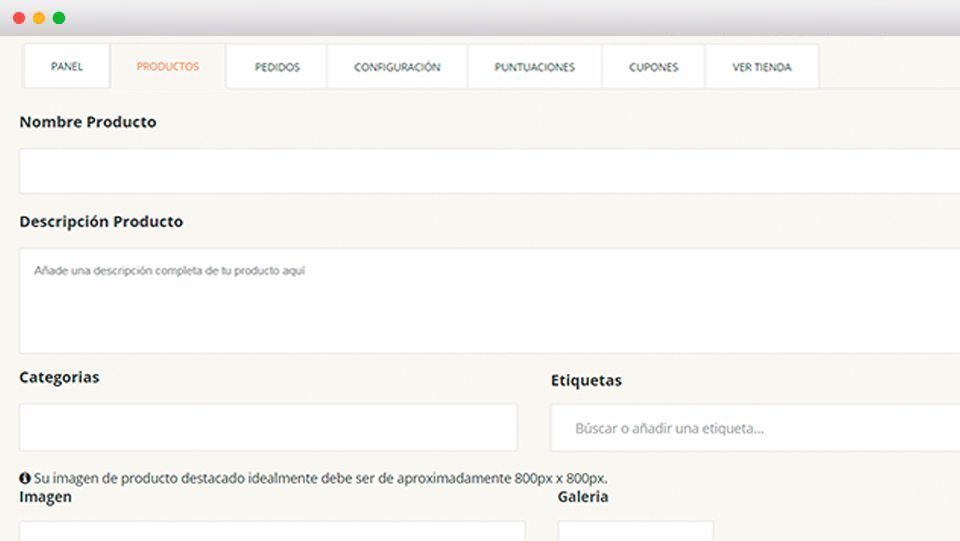 Gestor productos - Andorra MarketPlace