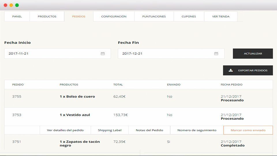 Seguimiento pedidos - Andorra MarketPlace